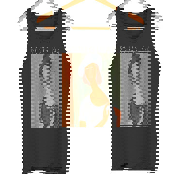 アメデオ・モディリアーニジャンヌ・エビュテルヌ芸術家の帽子で タンクトップ