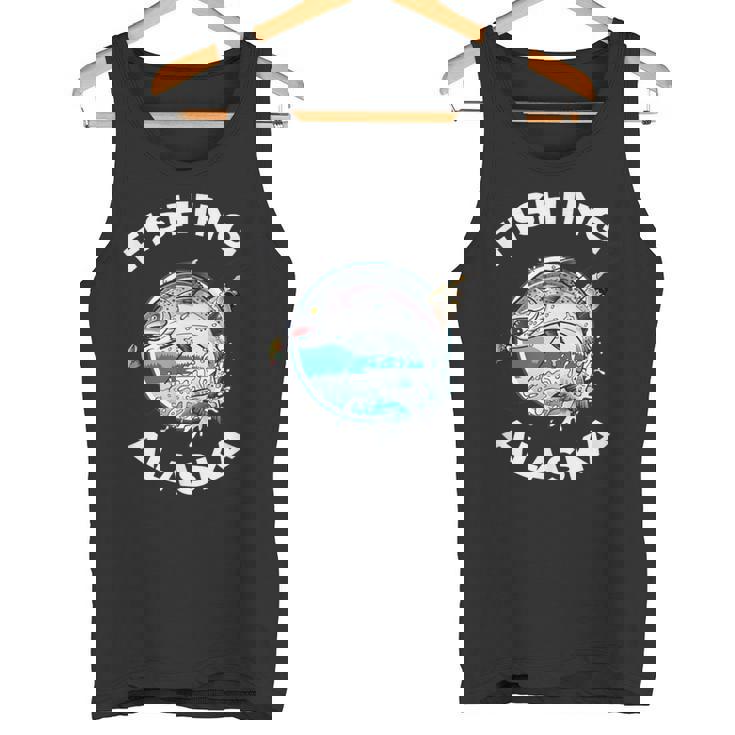 アラスカの魚アラスカの野生の鮭のお土産釣りアラスカ タンクトップ