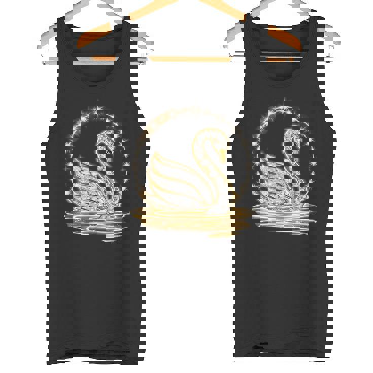 アート プリント モチーフとしての美しい白鳥、ギフトのアイデア タンクトップ