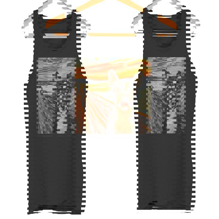 アート、面白いボストン テリア タンクトップ