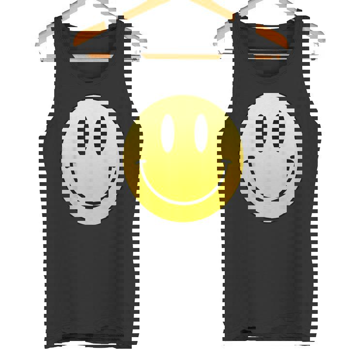 イエロー スマイル ハッピー ピース スマイル フェイス かわいい ユーモア すごい タンクトップ