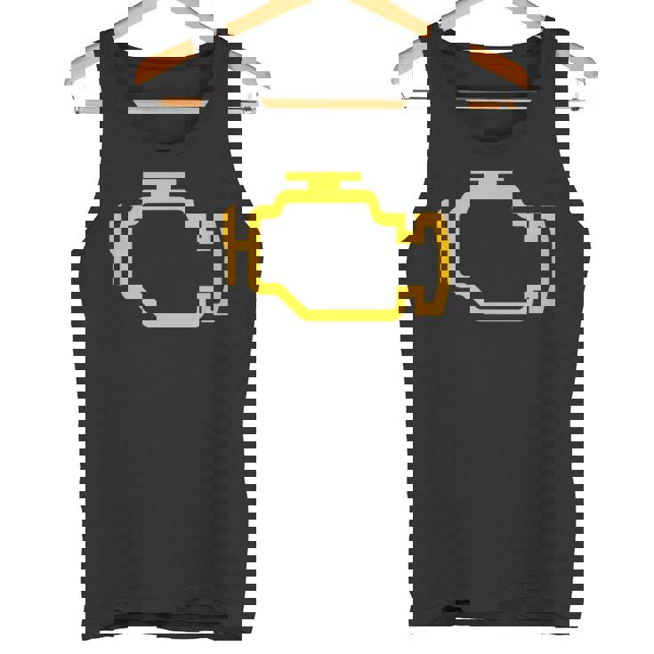 イエローチェックエンジンライト付きtシャツ タンクトップ