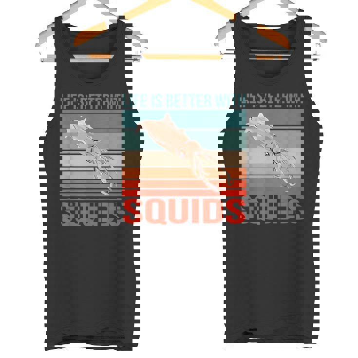 イカ ライフ・イズ・ベター 烏賊 イカ タンクトップ