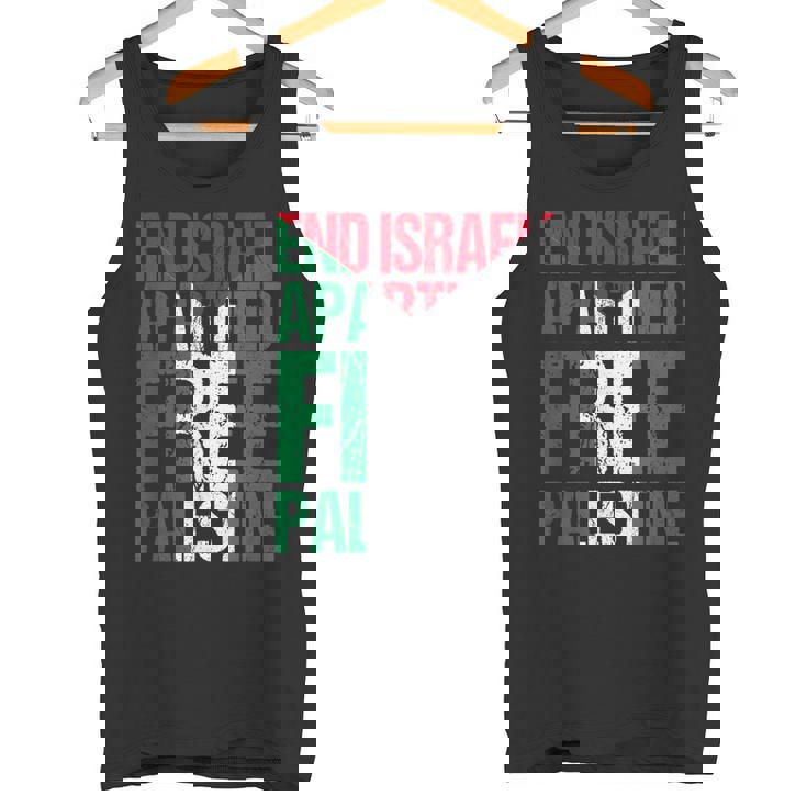 イスラエルのアパルトテッドフリーパレスチナを終えましょう タンクトップ