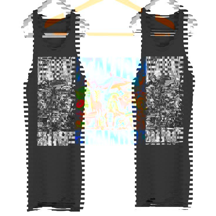 イタリア ブレイン ブートレッグ レトロ ミーム シャーク トラレロ トラララ タンクトップ