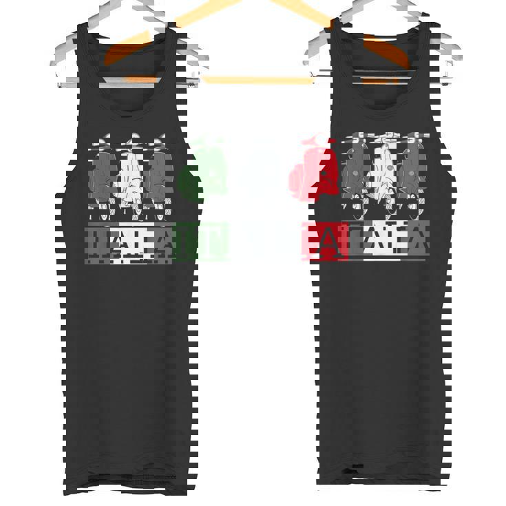 イタリア イタリア 国旗 スクーター ベスパ 原付ライダー お土産 ギフト タンクトップ
