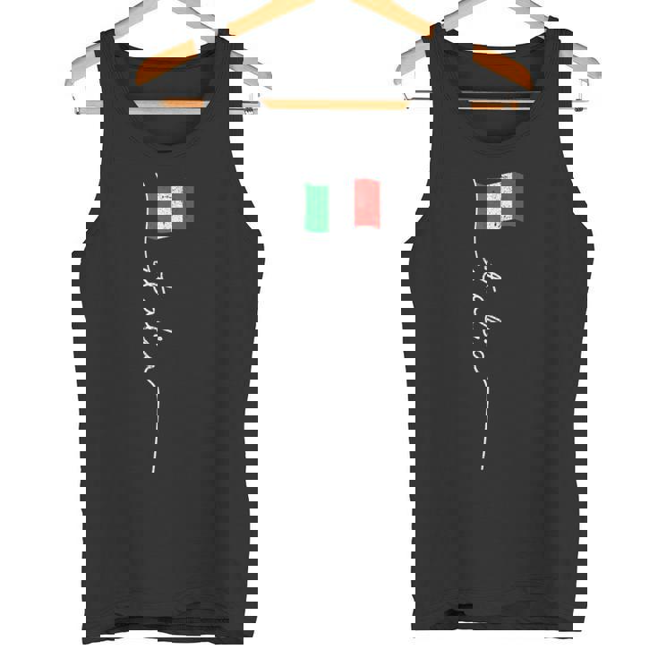 イタリアシグネチャーフラッグポール エレガントな愛国的なイタリア国旗 タンクトップ