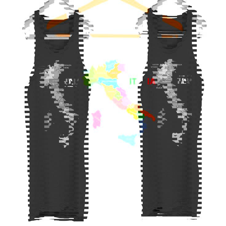 イタリア地図ブーツ 国旗 イタリア タンクトップ