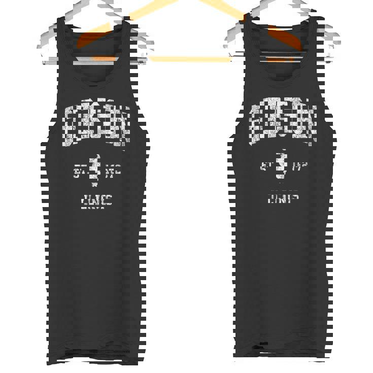 イリノイ州ギブソンビンテージアスレチックスポーツデザイン タンクトップ