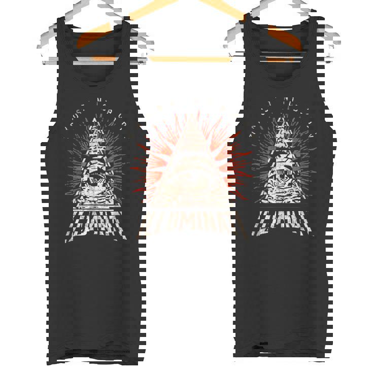 イルミナティは誰も信じない、誰も信じない、すべてを見る目、プロヴィデンス タンクトップ