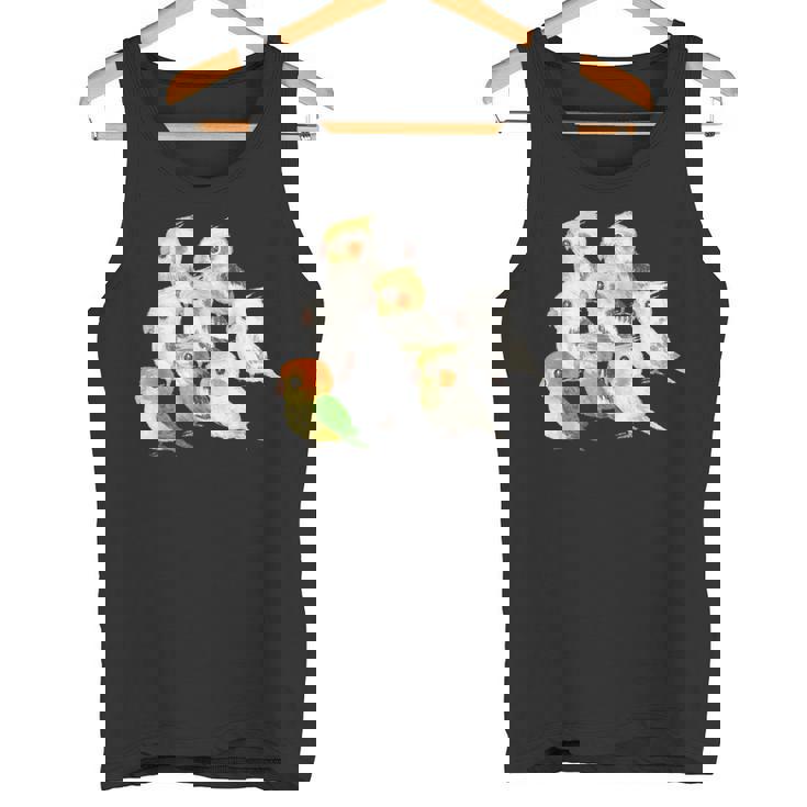 インコ かわいい 小鳥 ペット おもしろ 動物 イラスト タンクトップ