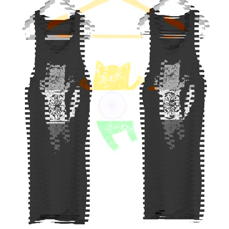 インド国旗 インド猫 タンクトップ