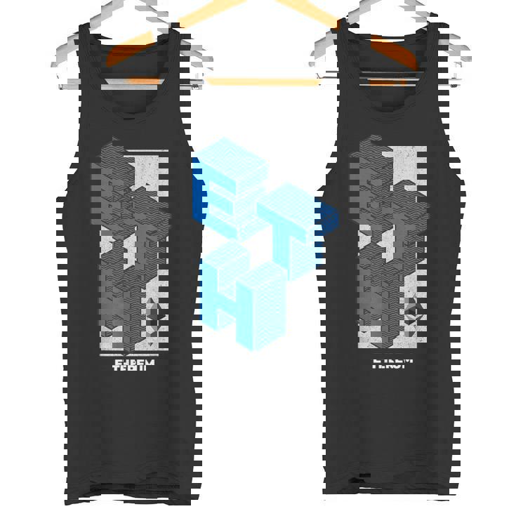 イーサリアム クリプトアイソメトリックテキスト Eth 暗号通貨シャツ タンクトップ