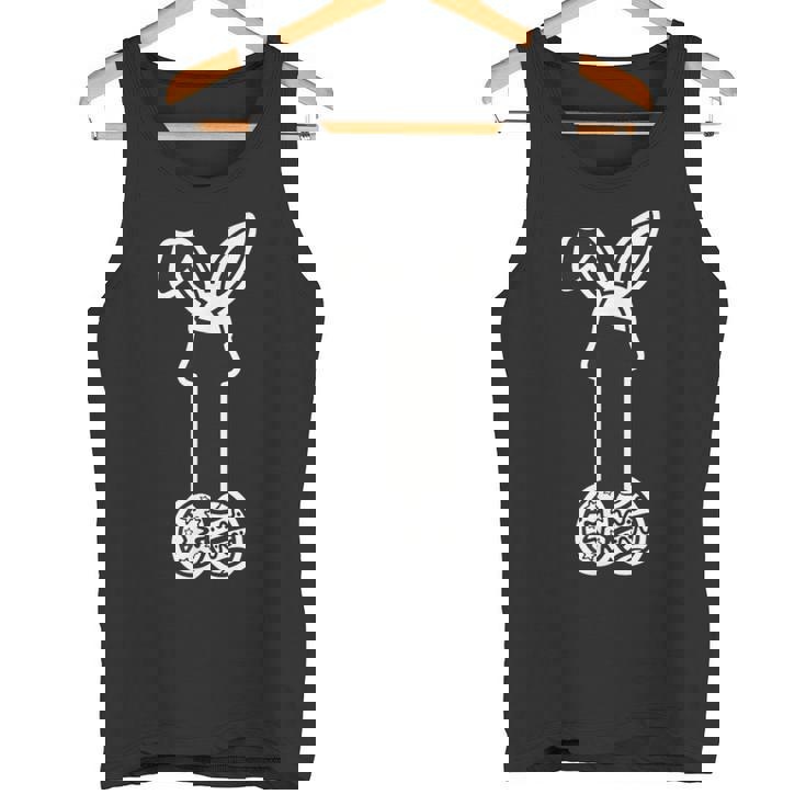 イースターエッグ付きの面白いイースターペニスウサギの耳。 タンクトップ