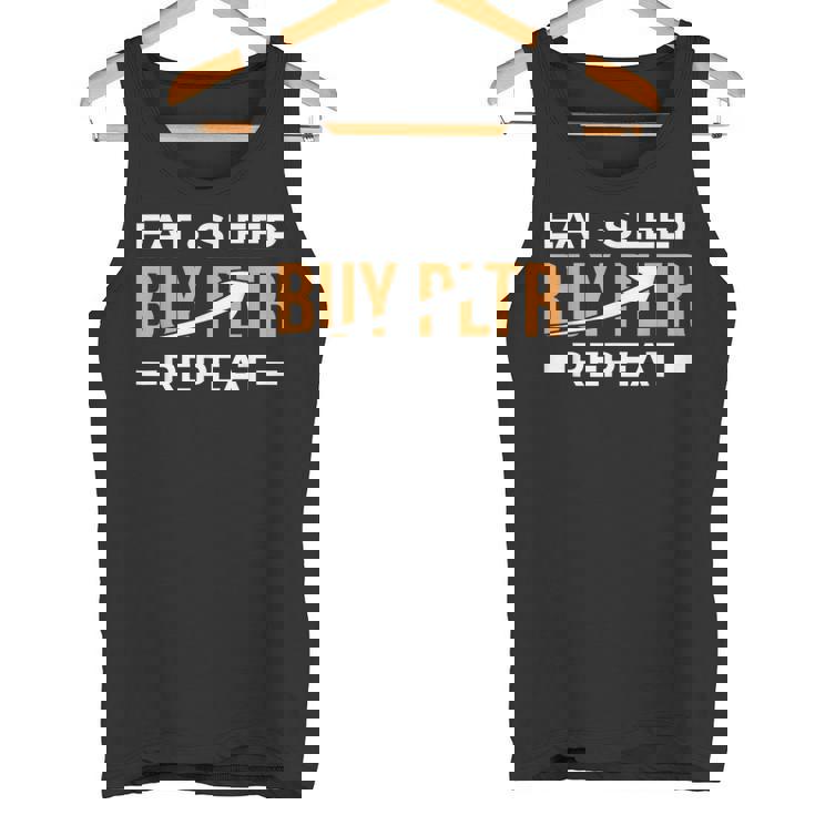 イート・スリープ・インベストはpltrを購入してください。パランティア投資 タンクトップ