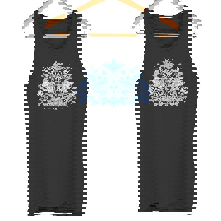 ウィリアム・モリス ストロベリー泥棒 鳥 ブルー タンクトップ