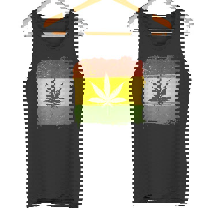 ウィード マリファナ ガンジャ リーフ ラスタ フラッグ 大麻 恋人 ギフト タンクトップ