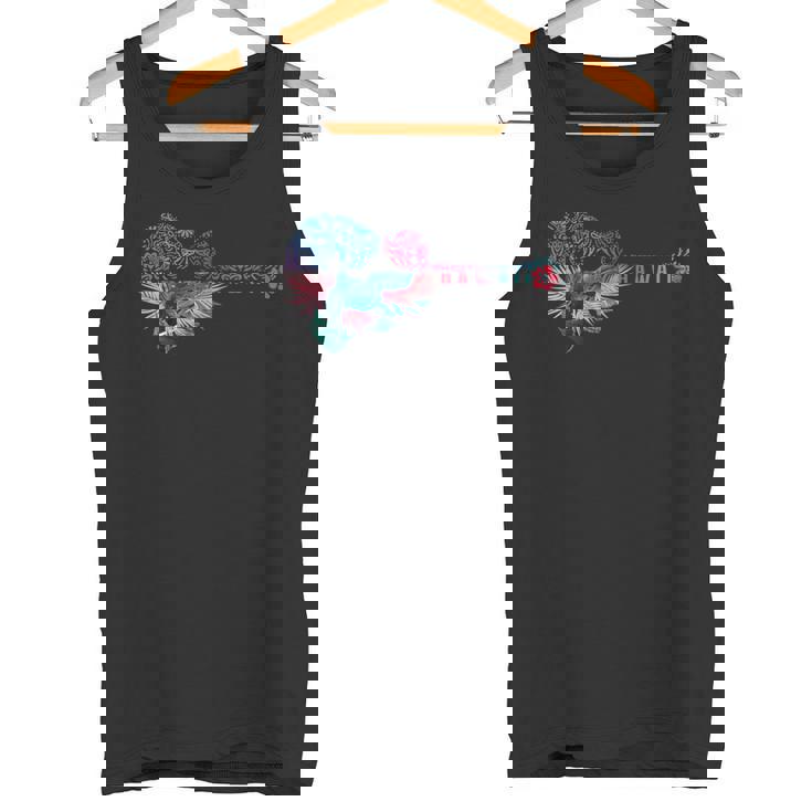 ウクレレ トライバル・フラワー アロハ・ギター ハワイ タンクトップ