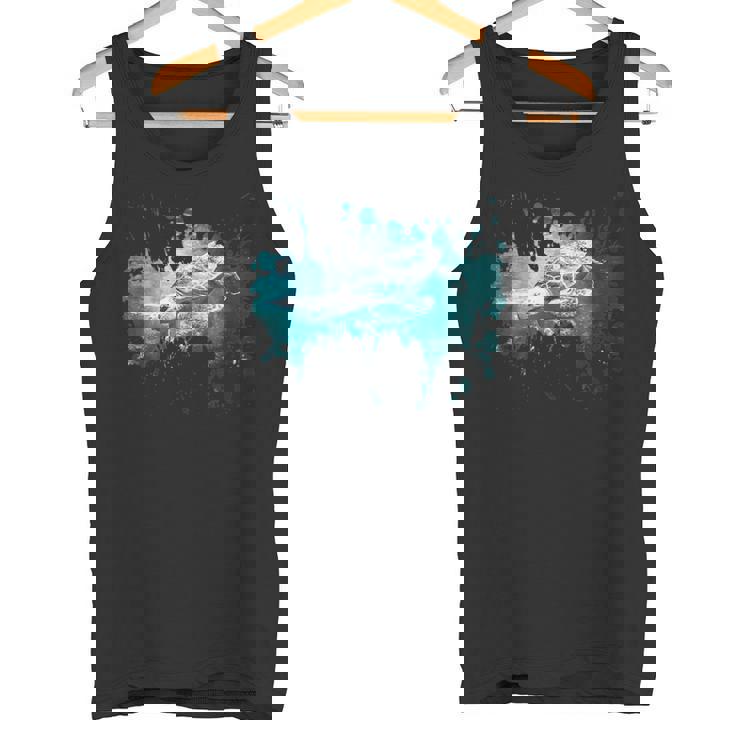 メンズ ウミガメ 風景 亀 タンクトップ