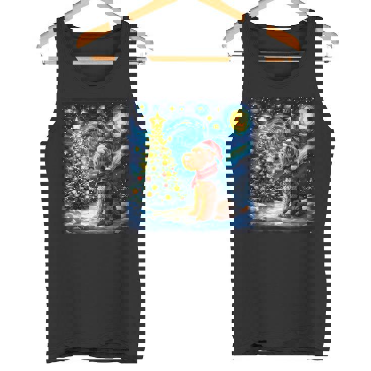 エアデール・テリア 星降る夜 クリスマス ゴッホ 犬の休日 タンクトップ