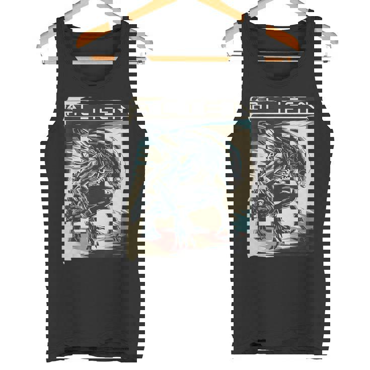 エイリアンxenomorphイラストポスター。 タンクトップ
