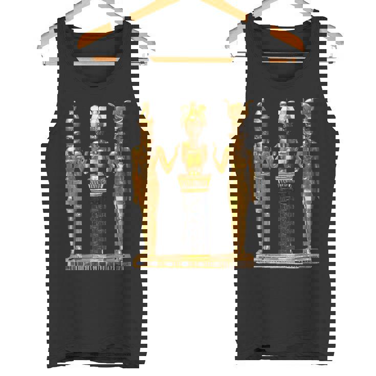 エジプト トリニティ ゴールデンホルス オシリスとイシスの像 タンクトップ