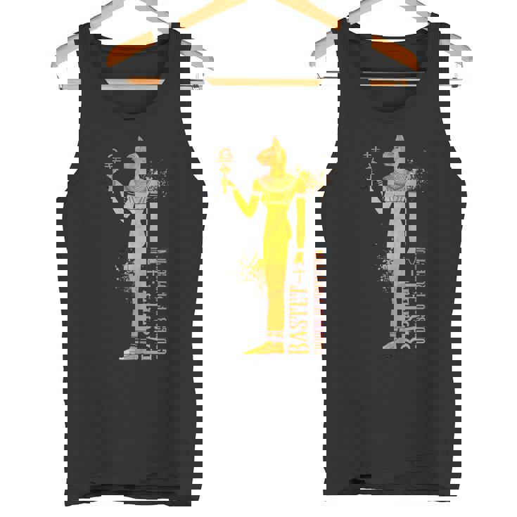 エジプトの女神バステトの彩色画 タンクトップ