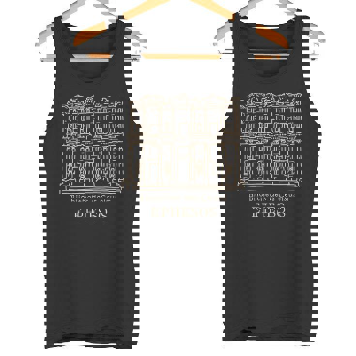 エフェソス、セルチュク、トルコ ケルスス図書館の図面 タンクトップ