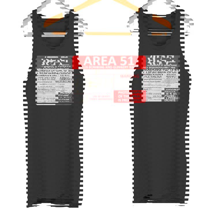 エリア51 フェイクミリタリーサイン タンクトップ