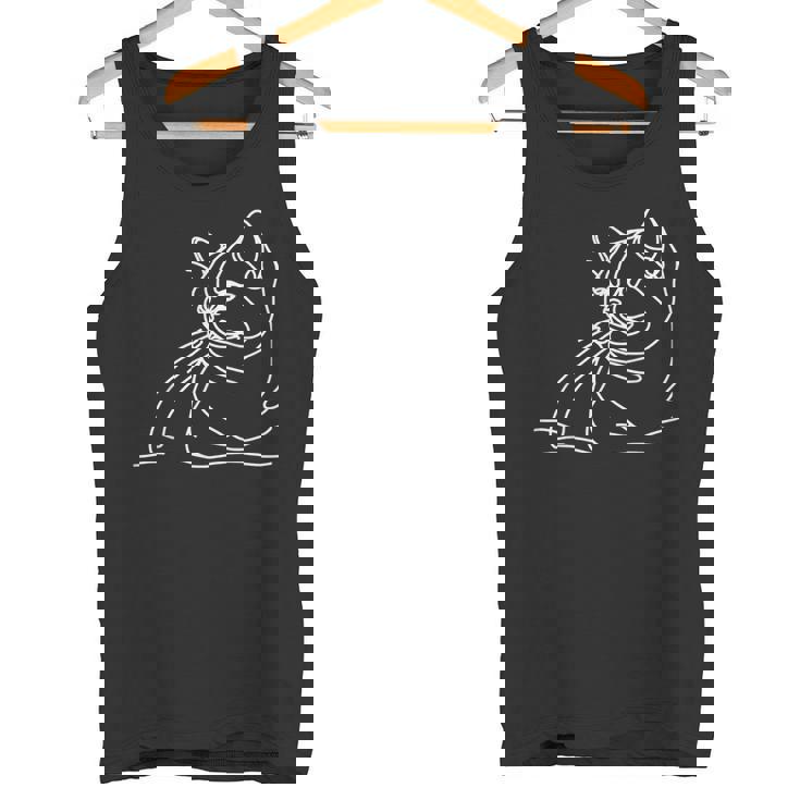 エレガントなラインアート ブリティッシュショートヘアの猫 タンクトップ