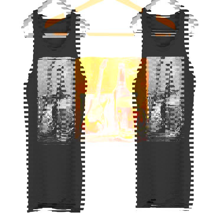 エレキギター好きのための酒とビールのロックギター タンクトップ