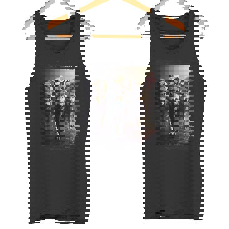 オオカミの部族 野生動物 ウルフ マウンテン タンクトップ