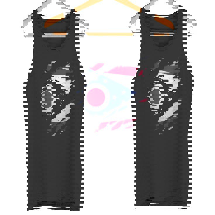 オハイオ州オハイオ州立大学 破れ加工 オハイオ州旗 タンクトップ