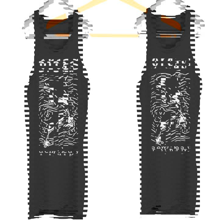 オルカのセラピー キュートなクジラ 面白い言葉 タンクトップ