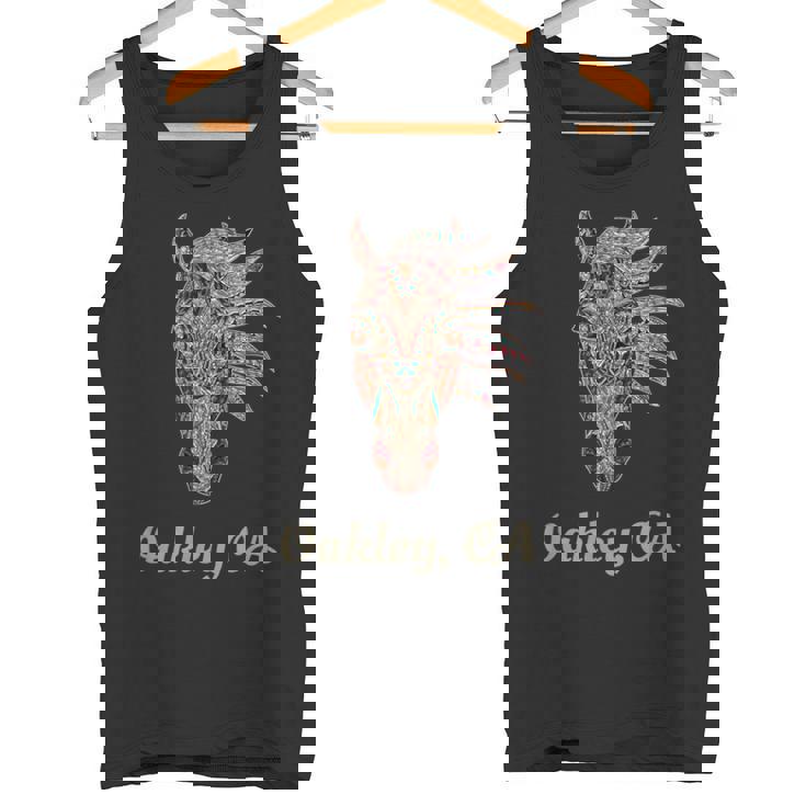 オークリー、カリフォルニア幾何学 トライバルカントリーアート タンクトップ