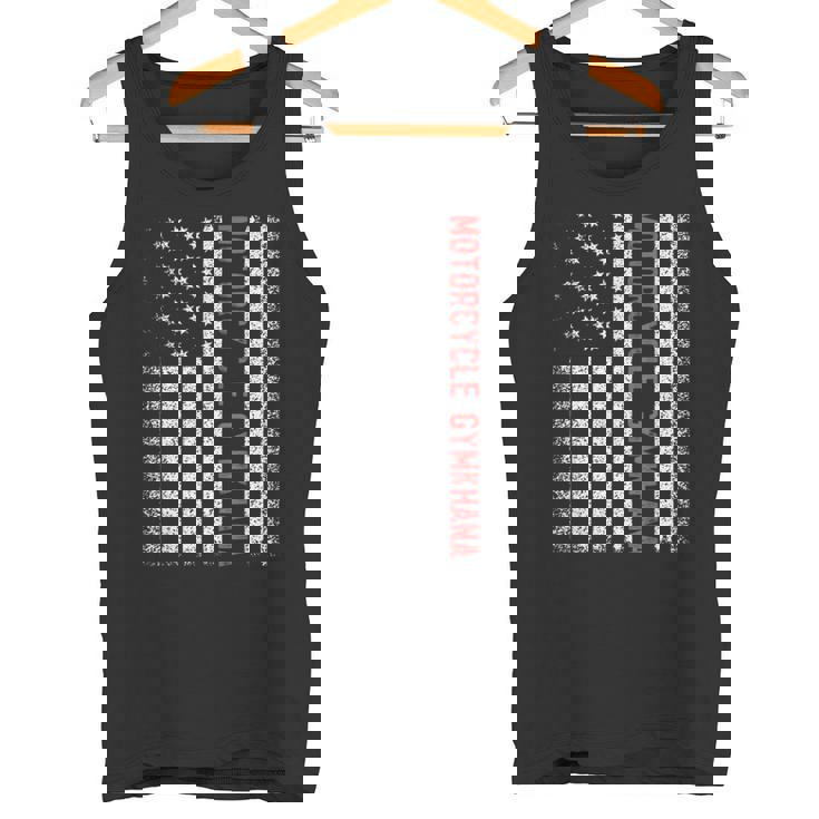 オートバイ ジムカーナ アメリカ国旗 7月4日 タンクトップ