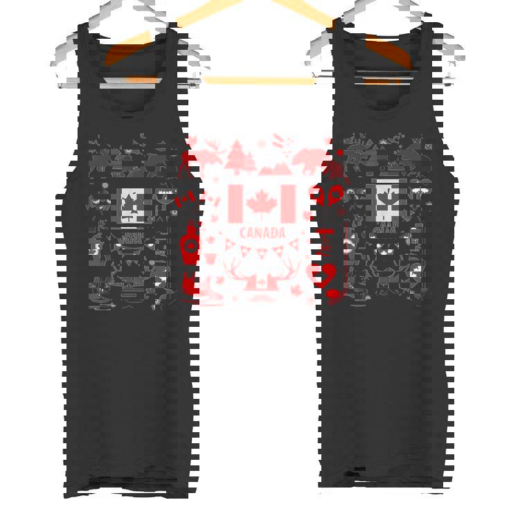 カナダ国旗tシャツ、カナダtシャツ、カナダ国旗、カナダ地図 タンクトップ