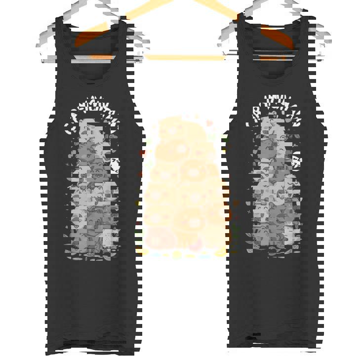 カピバラ山 かわいい 寝ているカピバラの恋人 タンクトップ