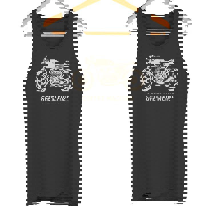 カフェレーサー 手描きバイクデザイン タンクトップ