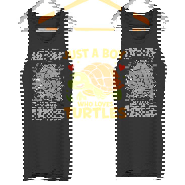 カメが大好きな少年 タンクトップ