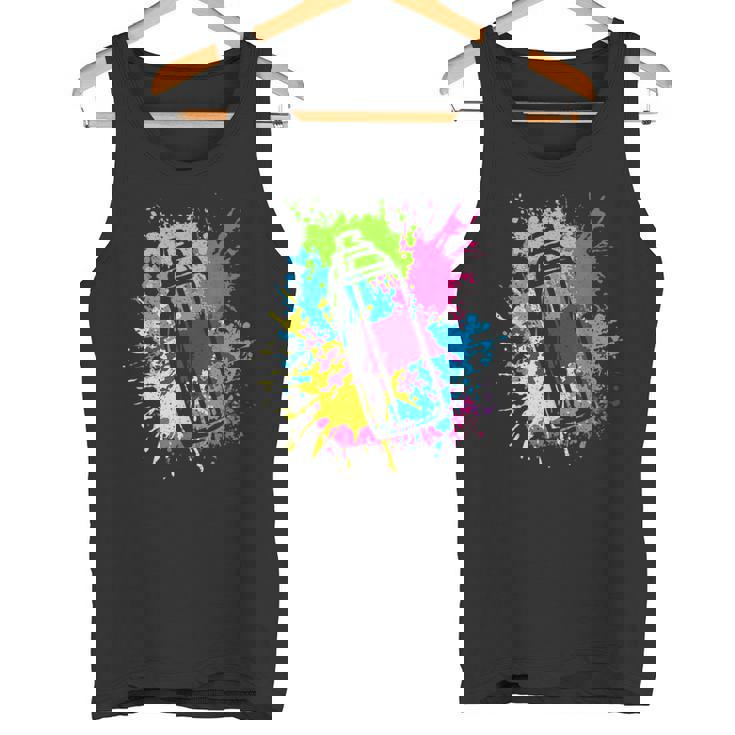 カラフル グラフィティグラフィックスプレーペンキの缶ストリートアートアーティスト タンクトップ