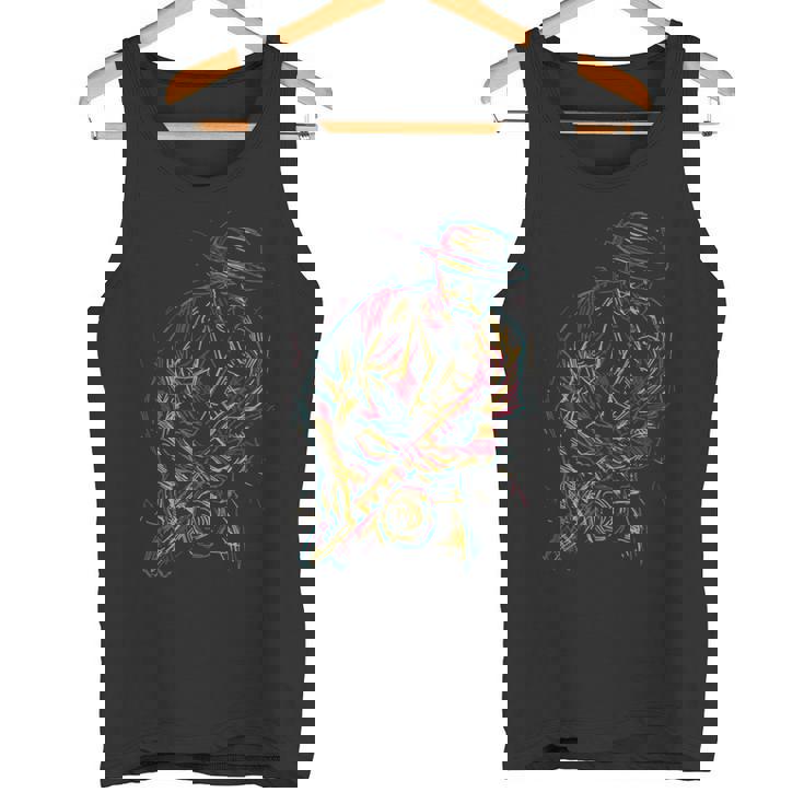 カラフル サックス 音楽 ジャズ バンド ミュージシャン トランペット トロンボーン タンクトップ