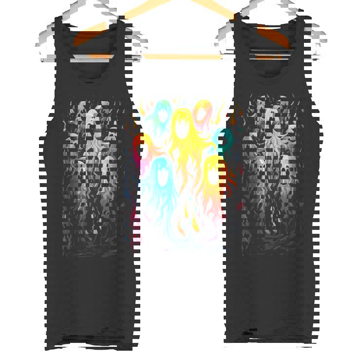 カラフル ハロウィン 幽霊 面白いグラフィックtシャツ タンクトップ