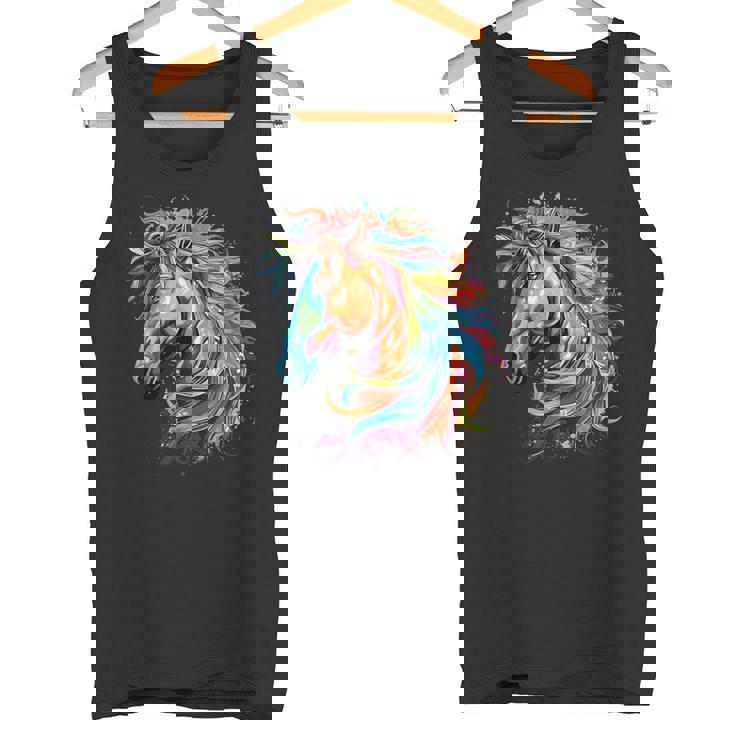 カラフルなアイルランドのドラフト馬愛好家スプラッシュアート タンクトップ