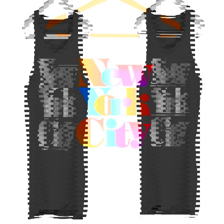 カラフルなニューヨークシティファッショングラフィックtシャツ、ニューヨーク市 タンクトップ