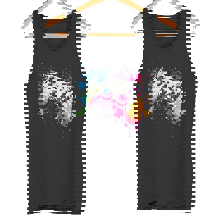 カラフルなビデオゲームコントローラー ジョイスティック コンソール タンクトップ