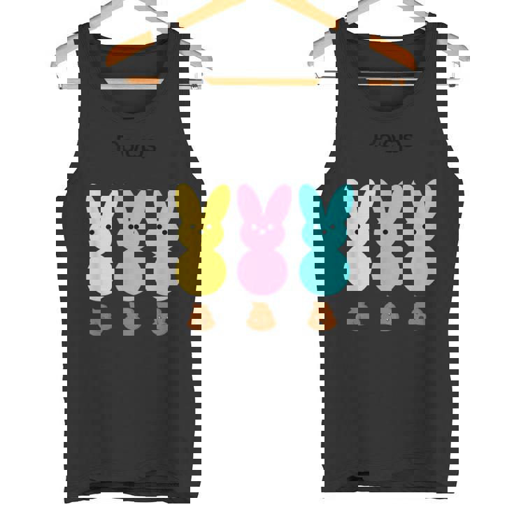 カラフルなマシュマロバニーのうんち タンクトップ