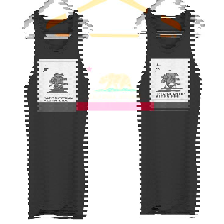 カリフォルニア州「ベアリパブリック」州旗 タンクトップ