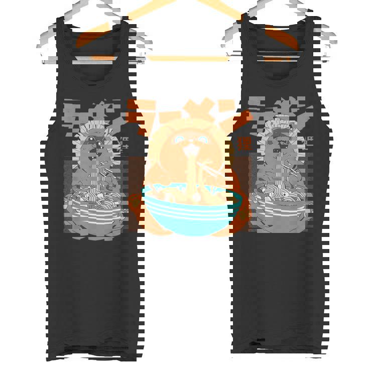 カワイイ ラーメンタヌキ妖怪 オタク アニメ 漫画 タンクトップ