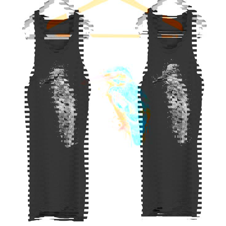 カワセミ 鳥 野生動物 動物 水彩 芸術的 ペインティング タンクトップ